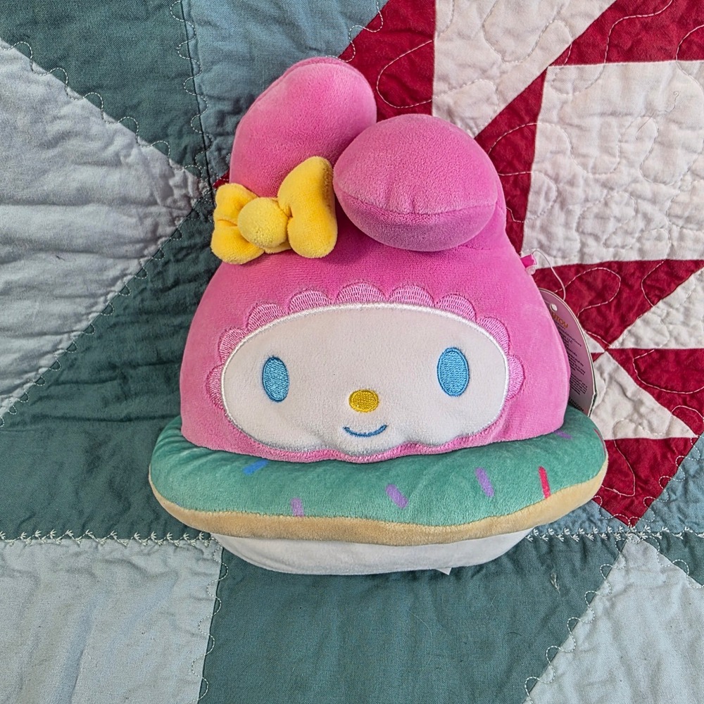 Squishmallows Sanrio My Melody Donut Plush 8 Inch Pink Teal Sprinkles 2023